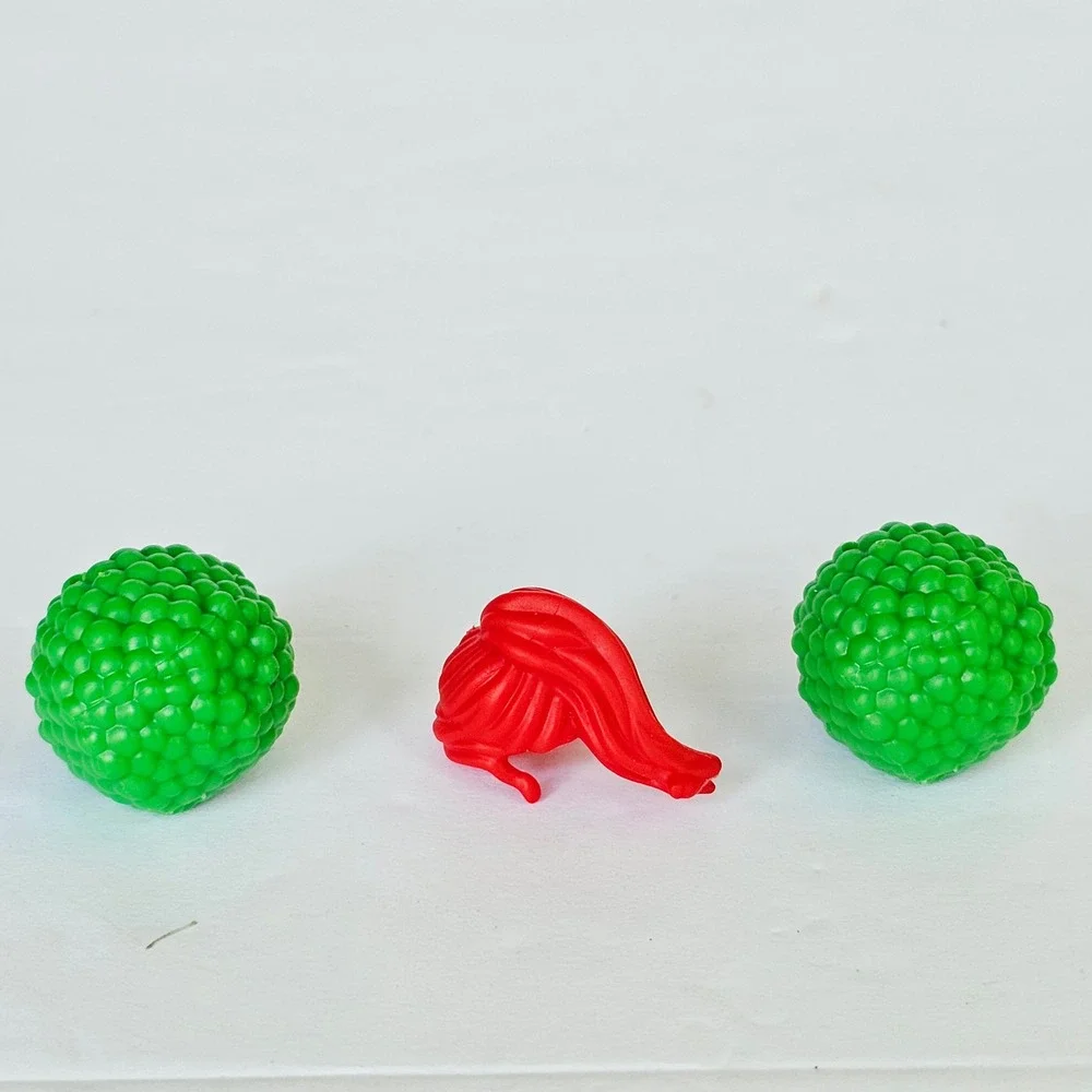 LEGO Friends Mini-doll Hair Pieces Green Afro Red Ponytail Lot 3pc Replacement